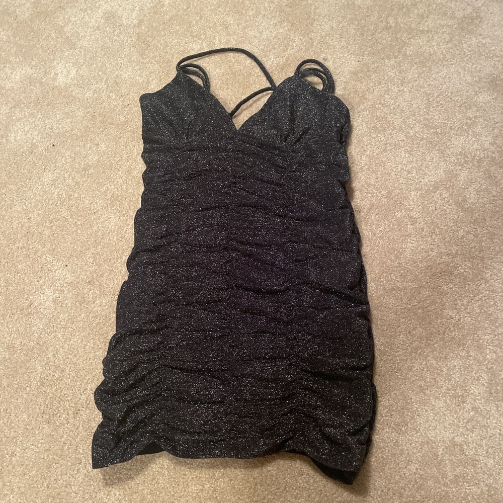 Super Cute Hoco Sparkly Black Dress